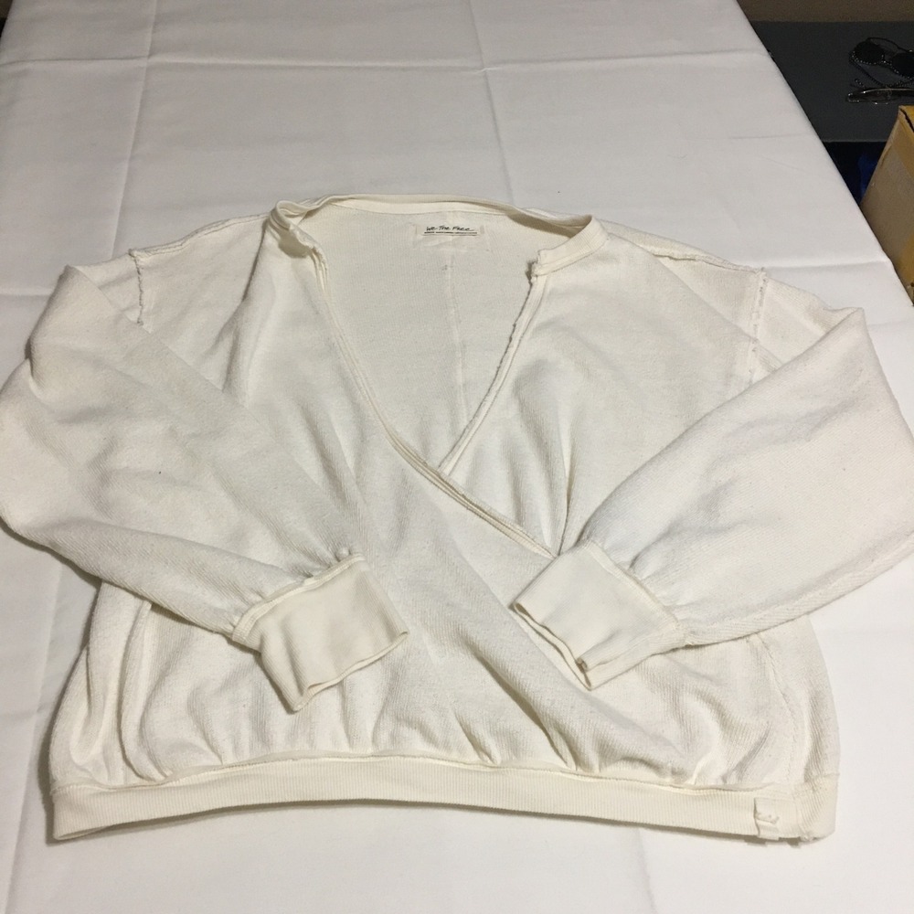 Free People Women's Anyway Textured Tee Womens Medium Gardenia We The Free